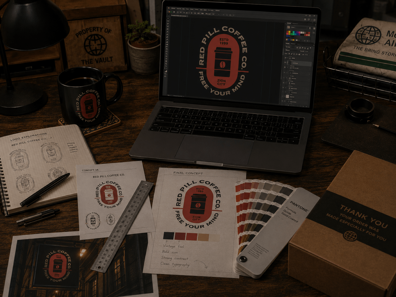Design Hobo workspace showing original logo and apparel design process.